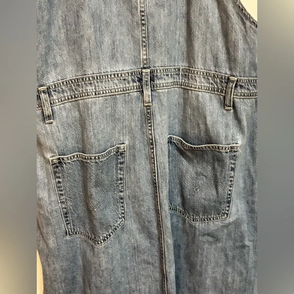 LEVI’S BLUE JEAN LONG SKIRT OVERALLS, size L - Picture 8 of 13
